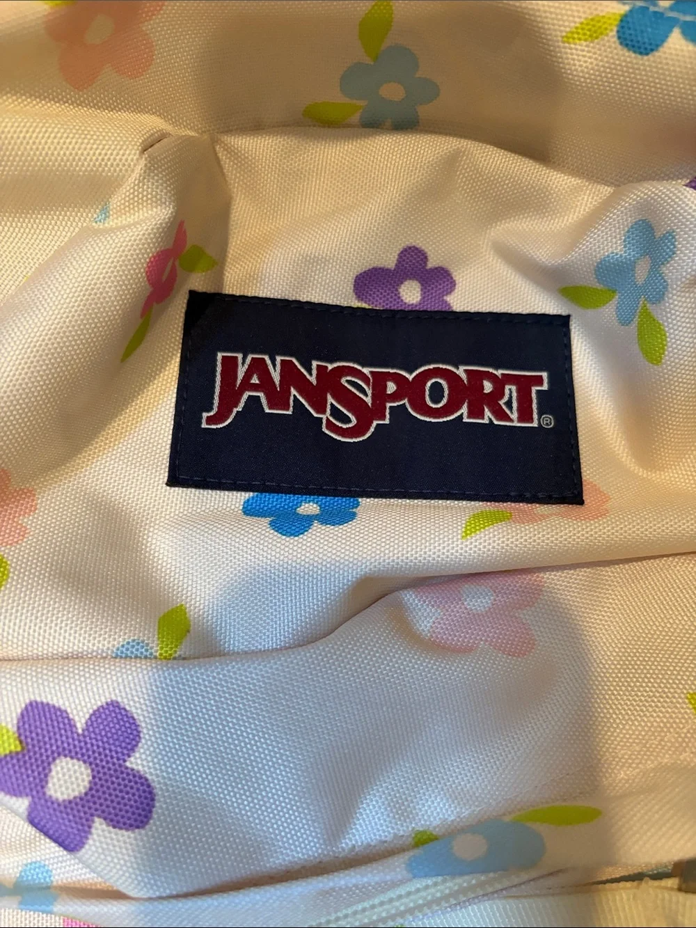 NWT JanSport Essential Pack 24L Floral Cutout Backpack Cream